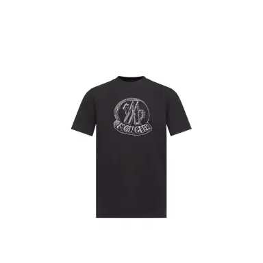 Moncler Sketch Embroidered Logo Cotton T-shirt | Thumbnail 1 Moncler Sketch Embroidered Logo Cotton T-shirt | Thumbnail 1