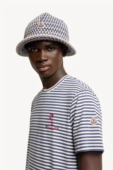 Moncler Striped Cotton & Modal Blend T-shirt | Thumbnail 4 Moncler Striped Cotton & Modal Blend T-shirt | Thumbnail 4