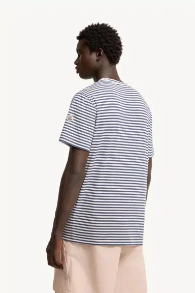 Moncler Striped Cotton & Modal Blend T-shirt | Thumbnail 6 Moncler Striped Cotton & Modal Blend T-shirt | Thumbnail 6