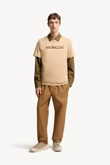 Moncler Flocked Logo Cotton T-shirt | Thumbnail 3 Moncler Flocked Logo Cotton T-shirt | Thumbnail 3