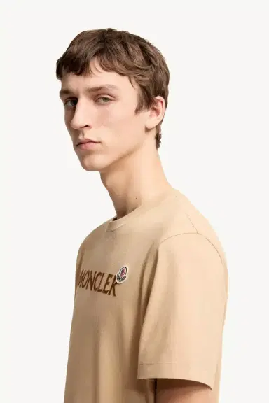 Moncler Flocked Logo Cotton T-shirt | Thumbnail 4 Moncler Flocked Logo Cotton T-shirt | Thumbnail 4