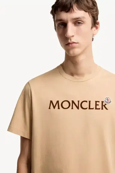Moncler Flocked Logo Cotton T-shirt | Thumbnail 7 Moncler Flocked Logo Cotton T-shirt | Thumbnail 7