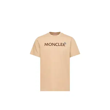 Moncler Flocked Logo Cotton T-shirt | Thumbnail 1 Moncler Flocked Logo Cotton T-shirt | Thumbnail 1