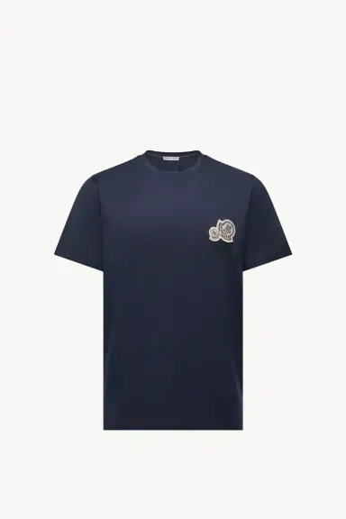 Moncler Double Logo Patch Cotton T-shirt | Thumbnail 2 Moncler Double Logo Patch Cotton T-shirt | Thumbnail 2