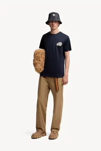 Moncler Double Logo Patch Cotton T-shirt | Thumbnail 3 Moncler Double Logo Patch Cotton T-shirt | Thumbnail 3