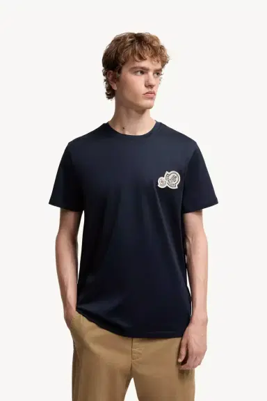 Moncler Double Logo Patch Cotton T-shirt | Thumbnail 5 Moncler Double Logo Patch Cotton T-shirt | Thumbnail 5