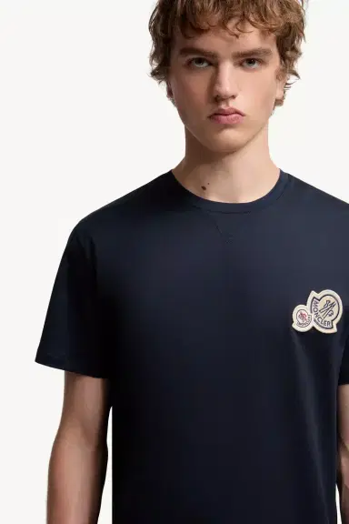 Moncler Double Logo Patch Cotton T-shirt | Thumbnail 7 Moncler Double Logo Patch Cotton T-shirt | Thumbnail 7