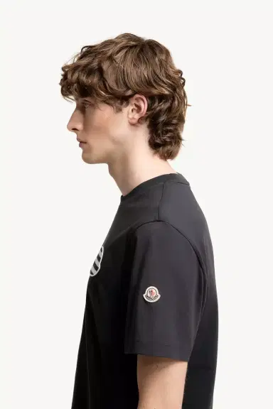 Moncler Striped Logo Cotton Jersey T-shirt | Thumbnail 3 Moncler Striped Logo Cotton Jersey T-shirt | Thumbnail 3
