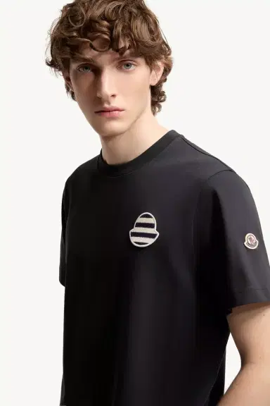 Moncler Striped Logo Cotton Jersey T-shirt | Thumbnail 6 Moncler Striped Logo Cotton Jersey T-shirt | Thumbnail 6