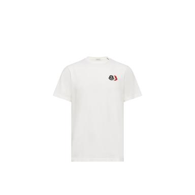 Moncler Embroidered Tricolor Logo Cotton T-shirt | Thumbnail 1 Moncler Embroidered Tricolor Logo Cotton T-shirt | Thumbnail 1