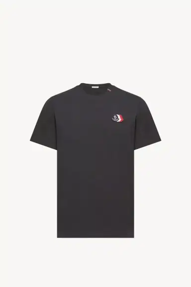 Moncler Embroidered Tricolor Logo Cotton T-shirt | Thumbnail 2 Moncler Embroidered Tricolor Logo Cotton T-shirt | Thumbnail 2
