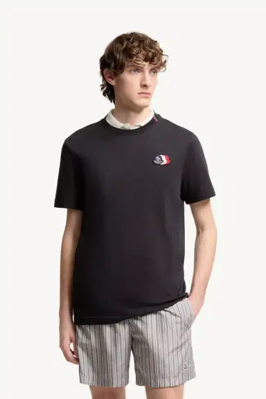 Moncler Embroidered Tricolor Logo Cotton T-shirt | Thumbnail 5 Moncler Embroidered Tricolor Logo Cotton T-shirt | Thumbnail 5