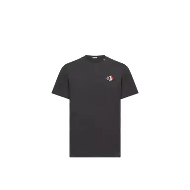 Moncler Embroidered Tricolor Logo Cotton T-shirt | Thumbnail 1 Moncler Embroidered Tricolor Logo Cotton T-shirt | Thumbnail 1