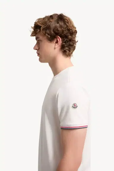 Moncler Tricolor-trimmed Cotton T-shirt | Thumbnail 3 Moncler Tricolor-trimmed Cotton T-shirt | Thumbnail 3