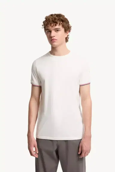 Moncler Tricolor-trimmed Cotton T-shirt | Thumbnail 4 Moncler Tricolor-trimmed Cotton T-shirt | Thumbnail 4