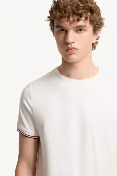 Moncler Tricolor-trimmed Cotton T-shirt | Thumbnail 6 Moncler Tricolor-trimmed Cotton T-shirt | Thumbnail 6