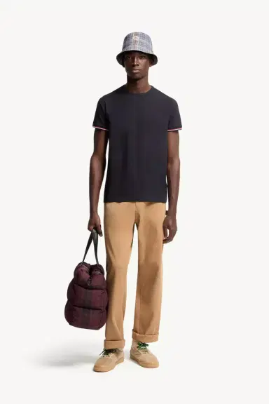 Moncler Tricolor-trimmed Cotton T-shirt | Thumbnail 3 Moncler Tricolor-trimmed Cotton T-shirt | Thumbnail 3