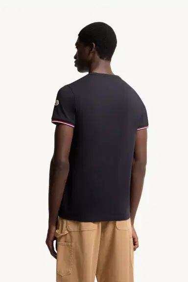 Moncler Tricolor-trimmed Cotton T-shirt | Thumbnail 6 Moncler Tricolor-trimmed Cotton T-shirt | Thumbnail 6