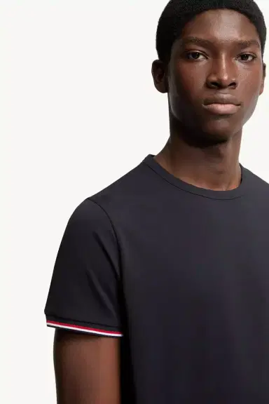 Moncler Tricolor-trimmed Cotton T-shirt | Thumbnail 7 Moncler Tricolor-trimmed Cotton T-shirt | Thumbnail 7