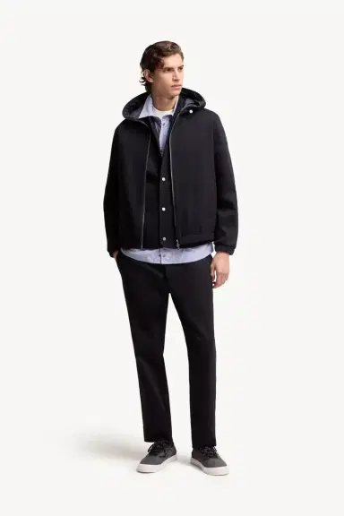 Moncler Leather Logo Cotton Blend Zip-up Hoodie | Thumbnail 3 Moncler Leather Logo Cotton Blend Zip-up Hoodie | Thumbnail 3