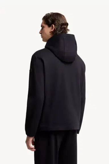 Moncler Leather Logo Cotton Blend Hoodie | Thumbnail 6 Moncler Leather Logo Cotton Blend Hoodie | Thumbnail 6