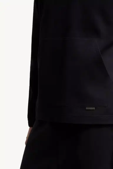 Moncler Leather Logo Cotton Blend Hoodie | Thumbnail 7 Moncler Leather Logo Cotton Blend Hoodie | Thumbnail 7