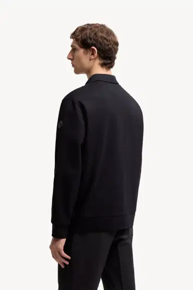 Moncler Leather Logo Cotton Blend Half-zipper Sweatshirt | Thumbnail 6 Moncler Leather Logo Cotton Blend Half-zipper Sweatshirt | Thumbnail 6