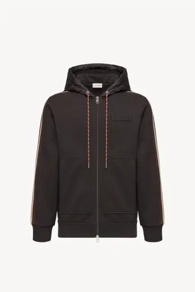 Moncler Striped Logo Cotton Hoodie | Thumbnail 2 Moncler Striped Logo Cotton Hoodie | Thumbnail 2