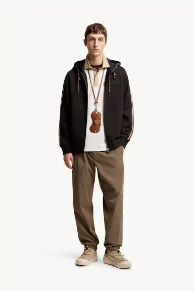 Moncler Striped Logo Cotton Hoodie | Thumbnail 3 Moncler Striped Logo Cotton Hoodie | Thumbnail 3