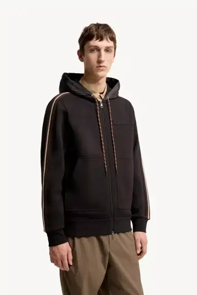 Moncler Striped Logo Cotton Hoodie | Thumbnail 5 Moncler Striped Logo Cotton Hoodie | Thumbnail 5