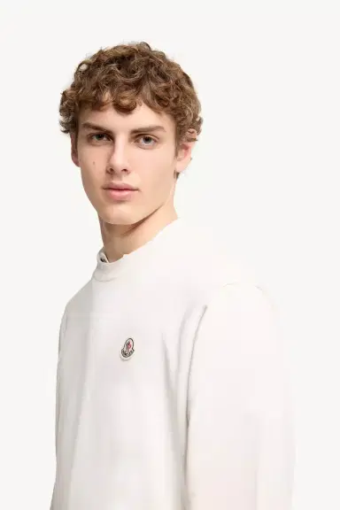 Moncler Logo Patch Cotton Sweatshirt | Thumbnail 3 Moncler Logo Patch Cotton Sweatshirt | Thumbnail 3