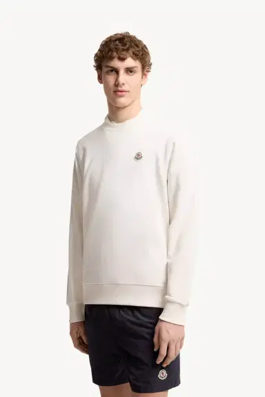 Moncler Logo Patch Cotton Sweatshirt | Thumbnail 4 Moncler Logo Patch Cotton Sweatshirt | Thumbnail 4