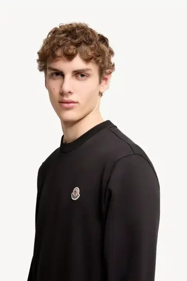 Moncler Logo Patch Cotton Sweatshirt | Thumbnail 4 Moncler Logo Patch Cotton Sweatshirt | Thumbnail 4