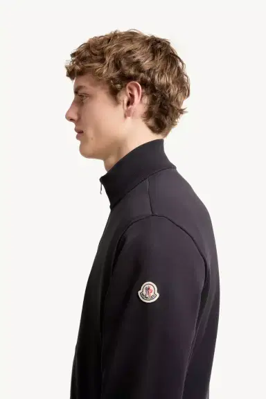 Moncler Tricolor-trimmed Cotton Zip-up Sweatshirt | Thumbnail 4 Moncler Tricolor-trimmed Cotton Zip-up Sweatshirt | Thumbnail 4