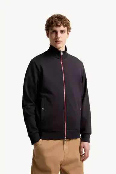 Moncler Tricolor-trimmed Cotton Zip-up Sweatshirt | Thumbnail 5 Moncler Tricolor-trimmed Cotton Zip-up Sweatshirt | Thumbnail 5