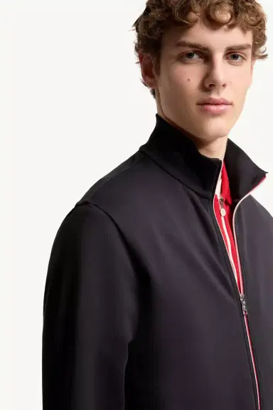 Moncler Tricolor-trimmed Cotton Zip-up Sweatshirt | Thumbnail 7 Moncler Tricolor-trimmed Cotton Zip-up Sweatshirt | Thumbnail 7