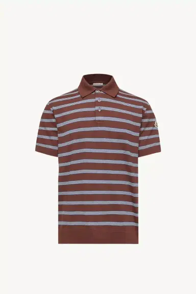 Moncler Striped Cotton Polo Shirt | Thumbnail 2 Moncler Striped Cotton Polo Shirt | Thumbnail 2
