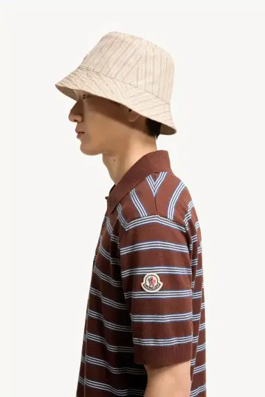 Moncler Striped Cotton Polo Shirt | Thumbnail 4 Moncler Striped Cotton Polo Shirt | Thumbnail 4