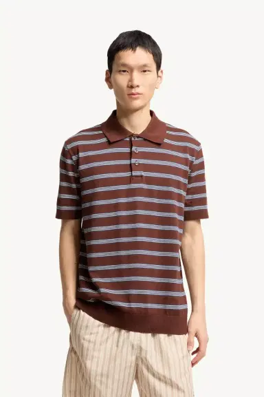 Moncler Striped Cotton Polo Shirt | Thumbnail 5 Moncler Striped Cotton Polo Shirt | Thumbnail 5