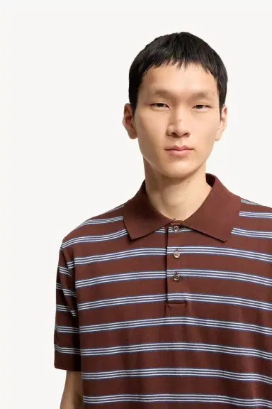 Moncler Striped Cotton Polo Shirt | Thumbnail 7 Moncler Striped Cotton Polo Shirt | Thumbnail 7