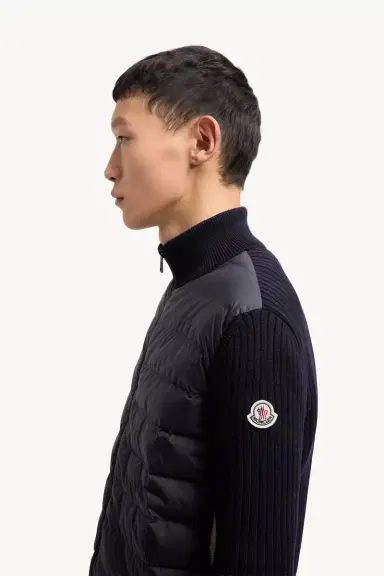 Moncler Padded Wool Zip-up Cardigan | Thumbnail 4 Moncler Padded Wool Zip-up Cardigan | Thumbnail 4