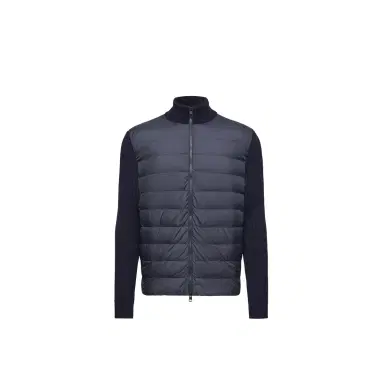 Moncler Padded Wool Zip-up Cardigan | Thumbnail 1 Moncler Padded Wool Zip-up Cardigan | Thumbnail 1