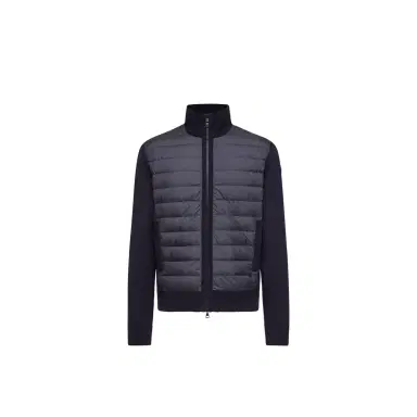 Moncler Padded Zip-up Wool Cardigan | Thumbnail 1 Moncler Padded Zip-up Wool Cardigan | Thumbnail 1