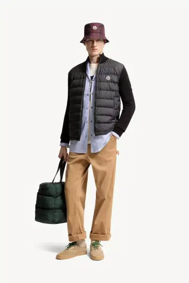 Moncler Padded Zip-up Cotton Cardigan | Thumbnail 3 Moncler Padded Zip-up Cotton Cardigan | Thumbnail 3