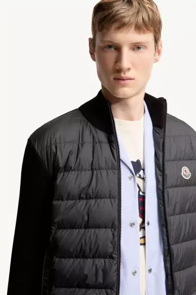 Moncler Padded Zip-up Cotton Cardigan | Thumbnail 7 Moncler Padded Zip-up Cotton Cardigan | Thumbnail 7