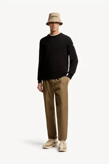 Moncler Logo Patch Cotton Sweater | Thumbnail 3 Moncler Logo Patch Cotton Sweater | Thumbnail 3