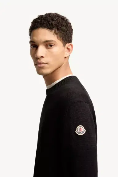 Moncler Logo Patch Cotton Sweater | Thumbnail 4 Moncler Logo Patch Cotton Sweater | Thumbnail 4