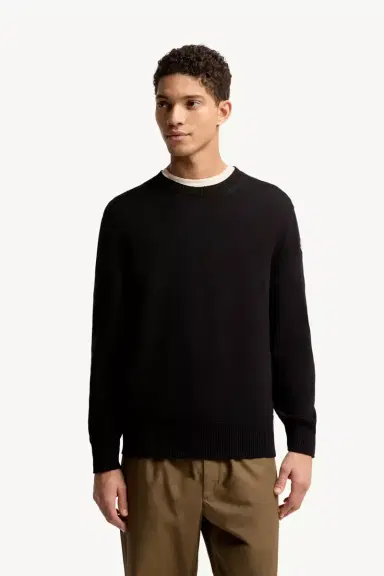 Moncler Logo Patch Cotton Sweater | Thumbnail 5 Moncler Logo Patch Cotton Sweater | Thumbnail 5