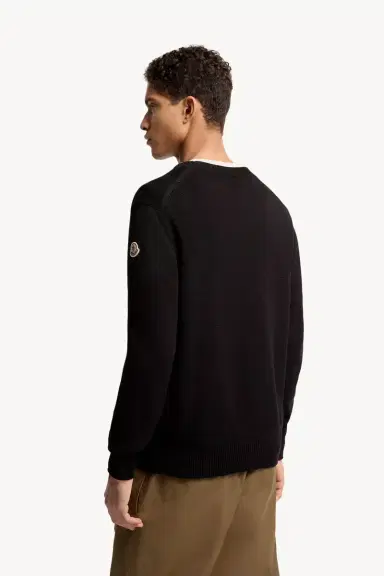 Moncler Logo Patch Cotton Sweater | Thumbnail 6 Moncler Logo Patch Cotton Sweater | Thumbnail 6