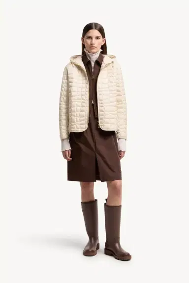 Moncler Eglantier Hooded Geometric-quilted Short Down Jacket | Thumbnail 3 Moncler Eglantier Hooded Geometric-quilted Short Down Jacket | Thumbnail 3